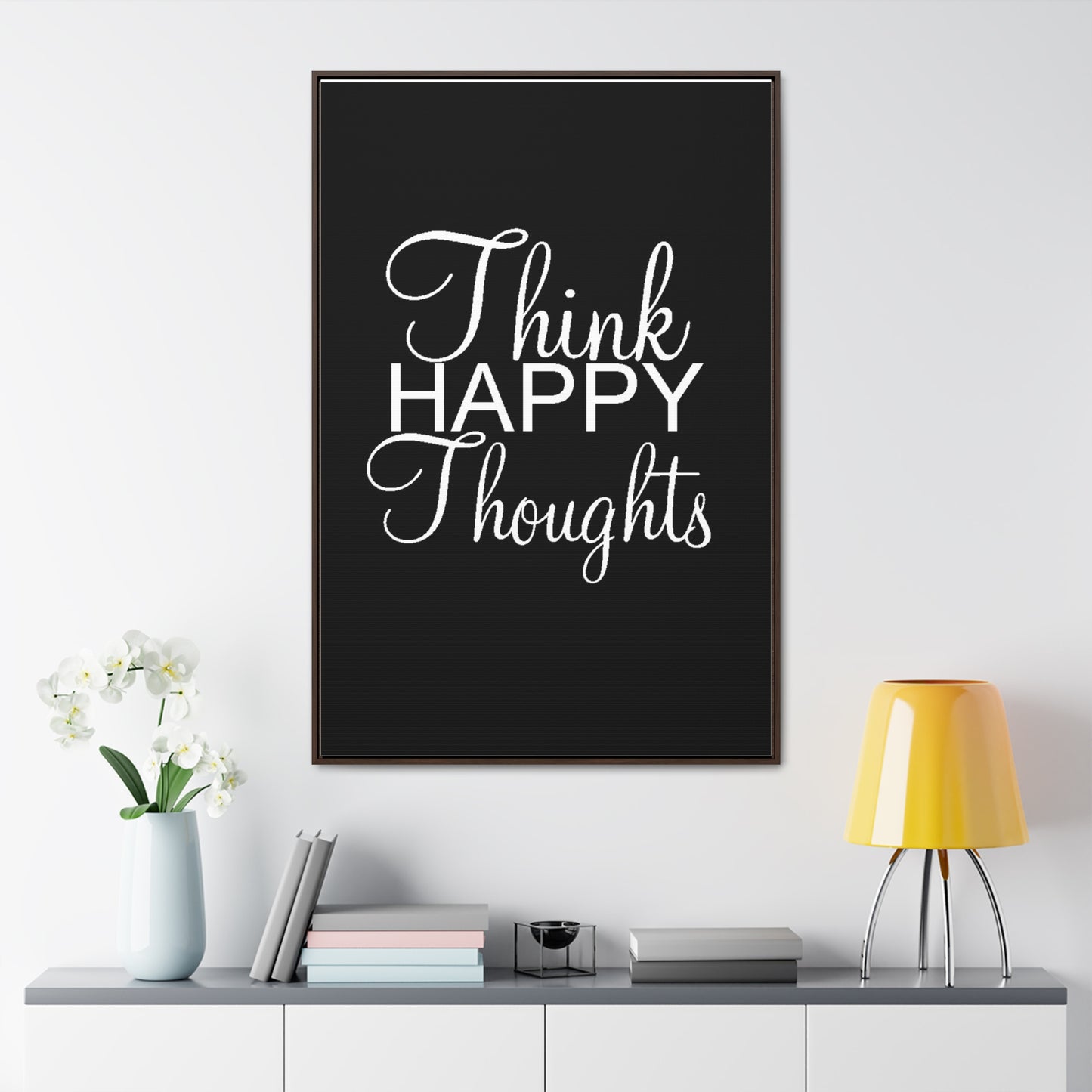 Think Happy Thoughts - Gallery Canvas Wraps, Vertical Frame