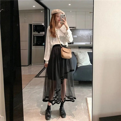 Women Solid Korean Style Women Skirt