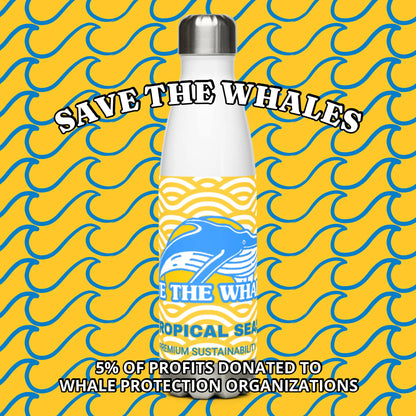 Save the Whales Stainless Steel Water Bottle